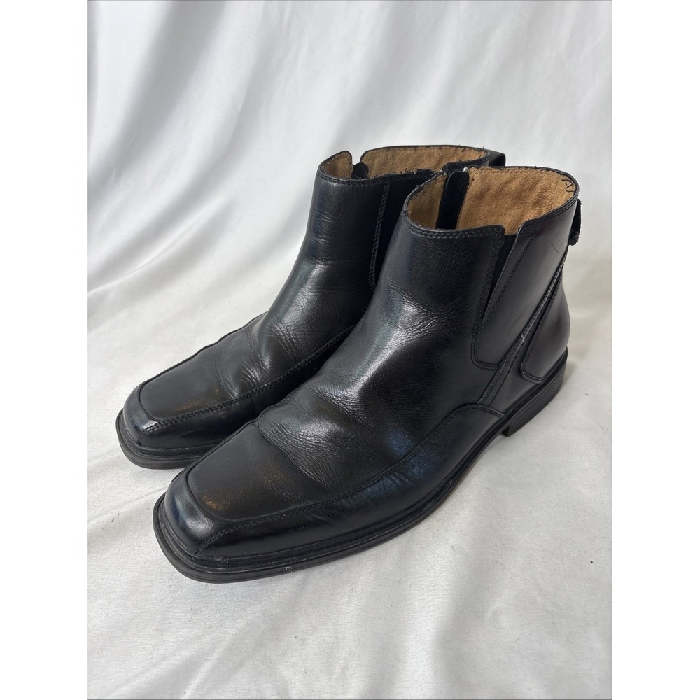 Florsheim Midtown Square Plain Toe Ankle Zipper Boots 11D Black Modern Trendy